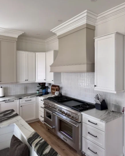 White kitchen cabinets in a remodel in Charleston, SC